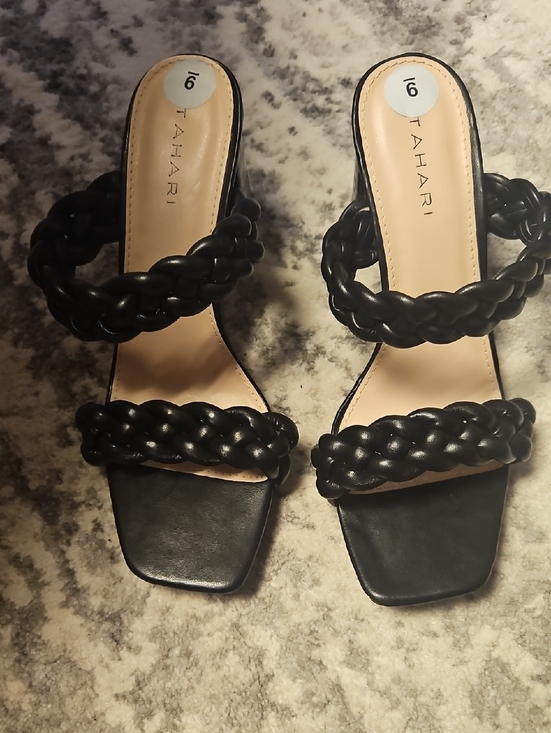 Tahari Shoes - Tahari Black Braided Double-Strap Slide Mules